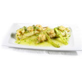 Receta de colas de rape con gambas en salsa verde